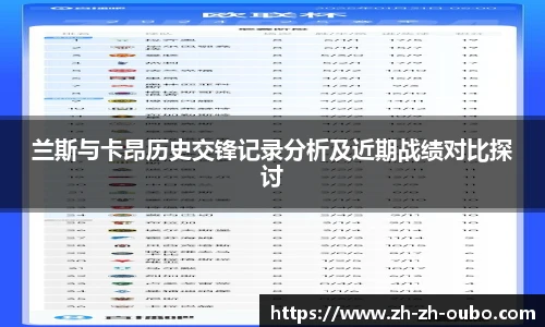 兰斯与卡昂历史交锋记录分析及近期战绩对比探讨